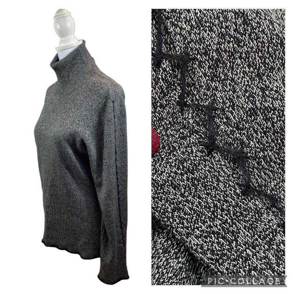 Cullen Brand Silk Blend Turtleneck Sweater Open Seam‎ Sleeves Large